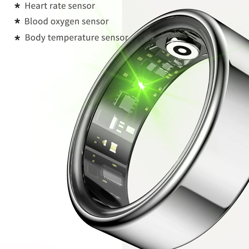 Smart Ring Wellness Tracker with Heart Rate, Temperature Check, Sleep, Stress| No Subscription | Android & Ios Compatible