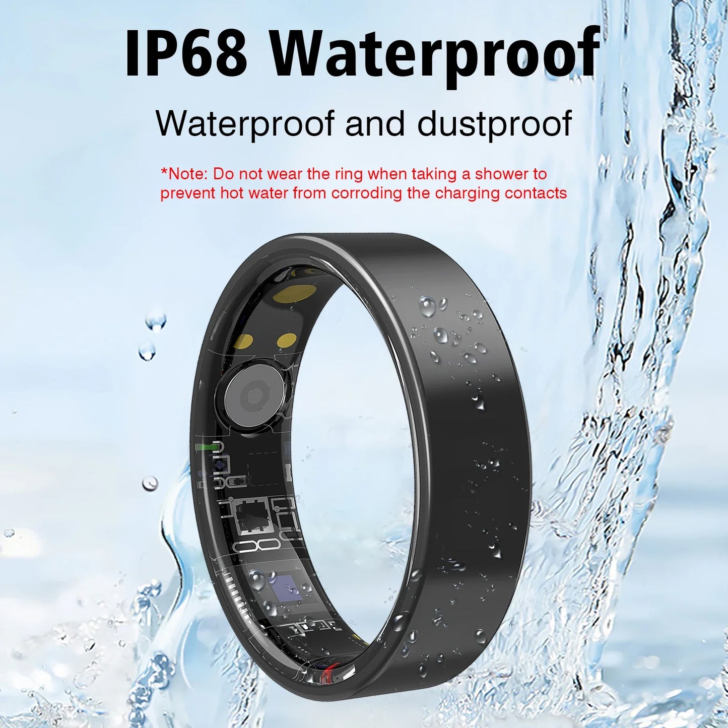 Smart Ring Wellness Tracker with Heart Rate, Temperature Check, Sleep, Stress| No Subscription | Android & Ios Compatible